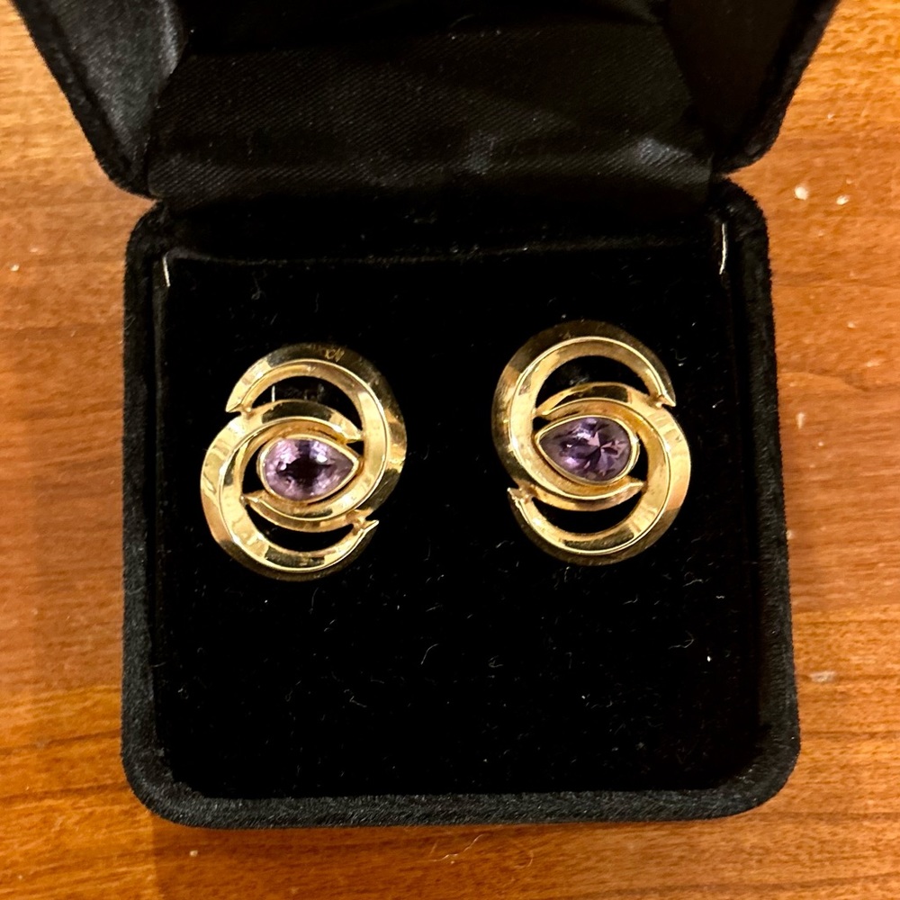 14kGold & Amethyst earrings